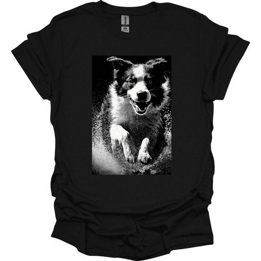Australian Shepherd - Puddle Dog T-Shirt - Black