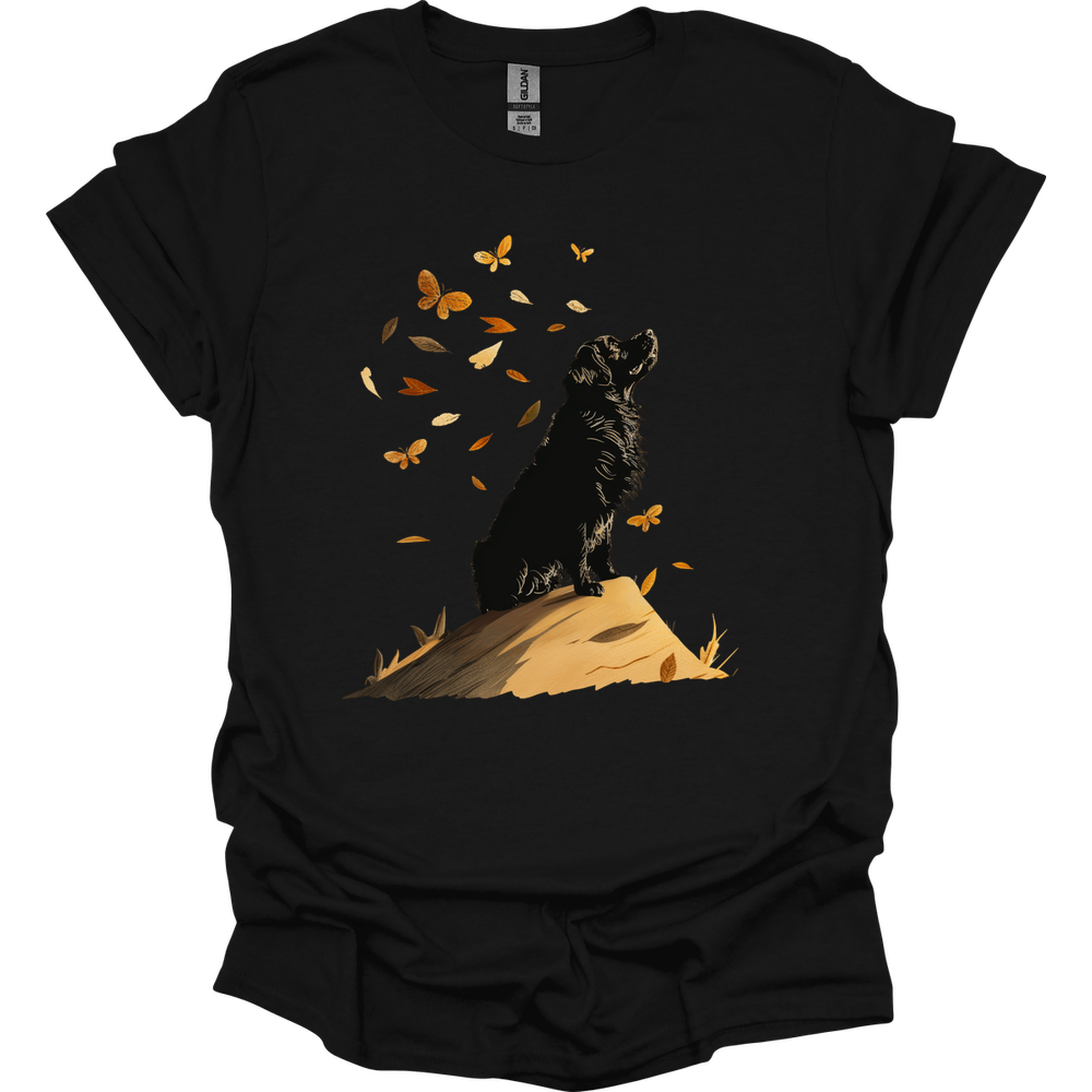 Newfoundland - Fall Dog T-Shirt - Black
