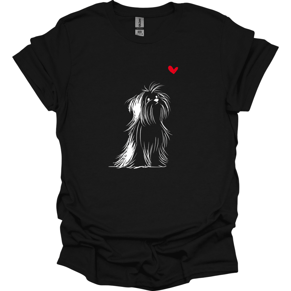 Shih Tzu - Sketch Dog T-Shirt - Black