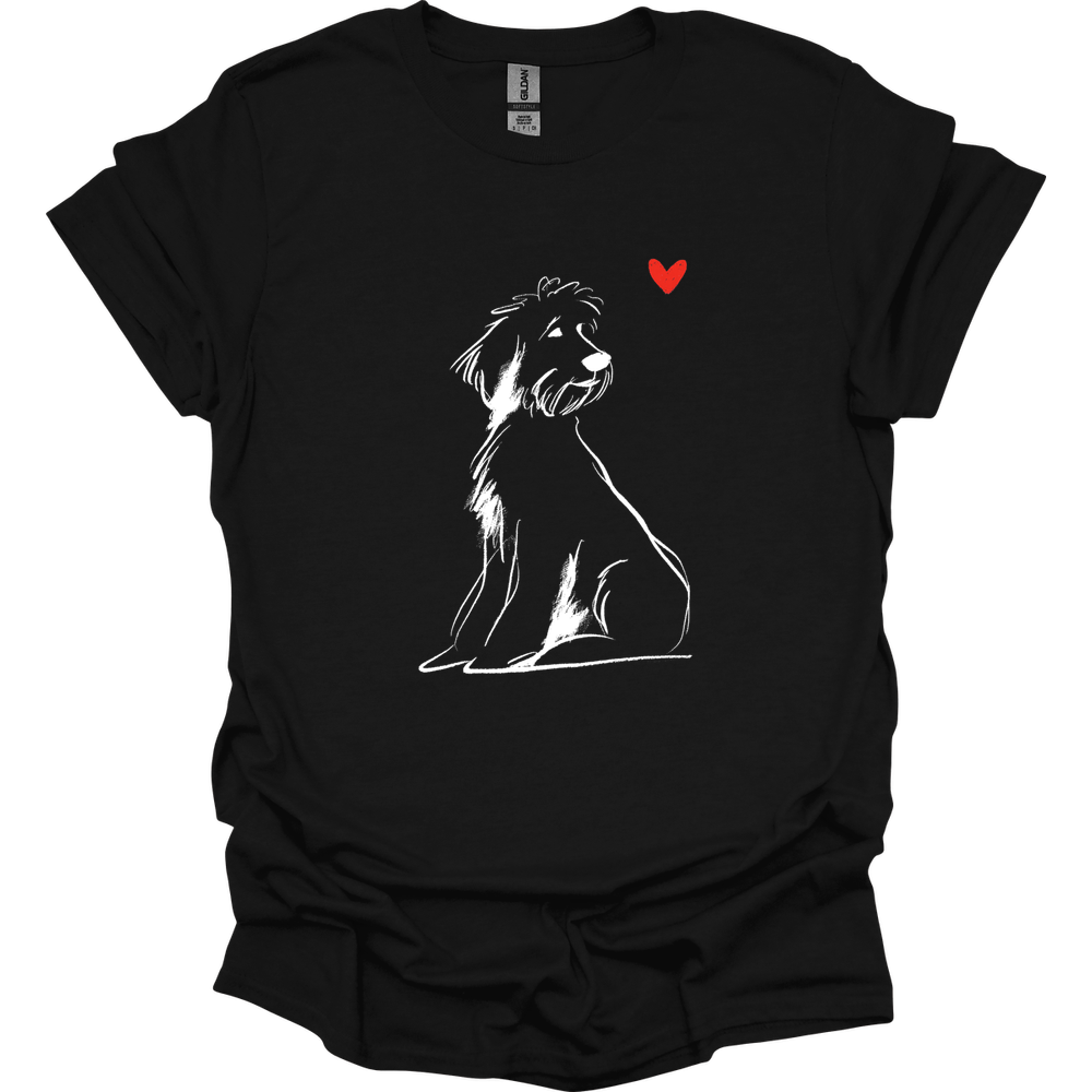 Portuguese Water Dog - Sketch Dog T-Shirt - Black