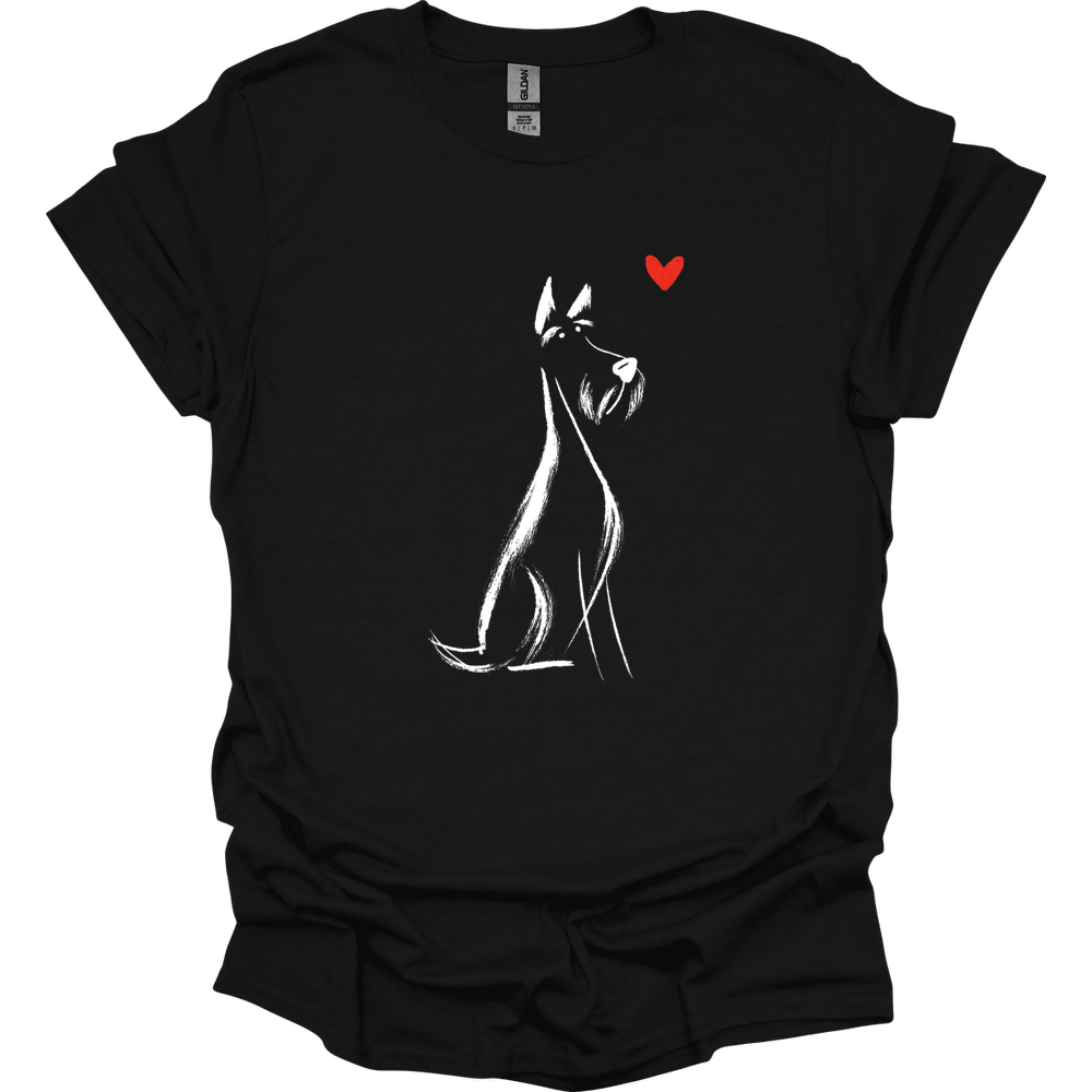 Kerry Blue Terrier - Sketch Dog T-Shirt - Black