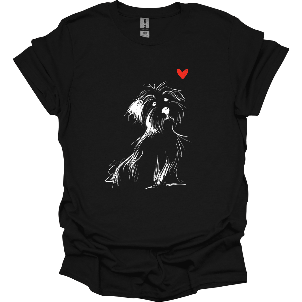 Havanese - Sketch Dog T-Shirt - Black