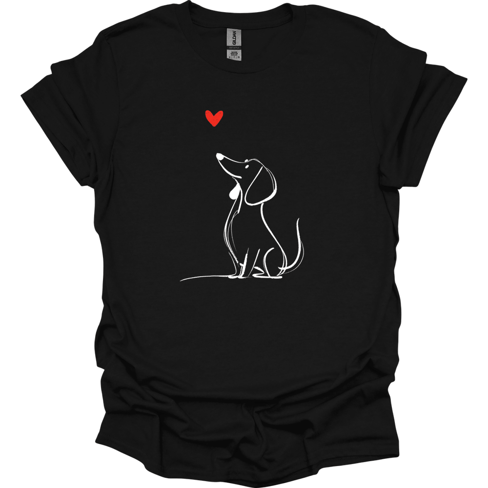 Dachshund - Sketch Dog T-Shirt - Black