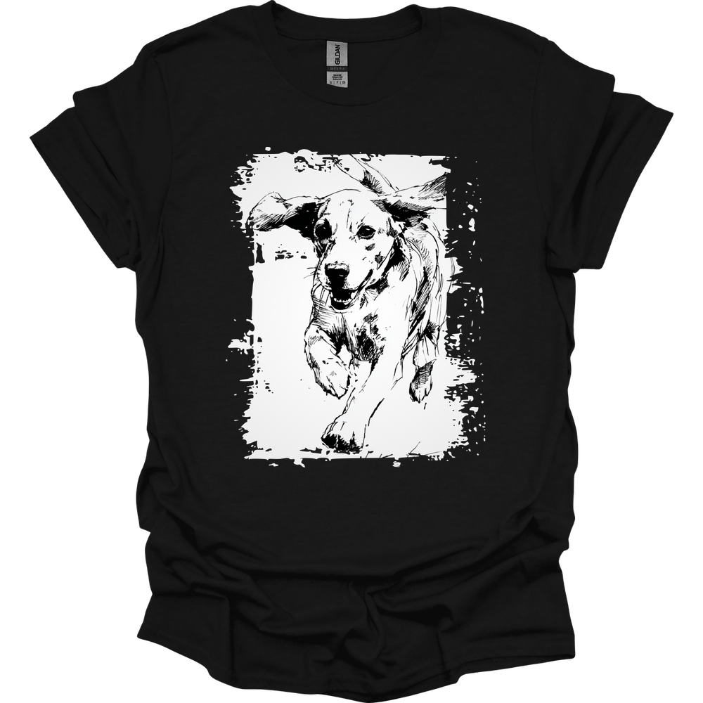 Beagle - Running Dog T-Shirt - Black