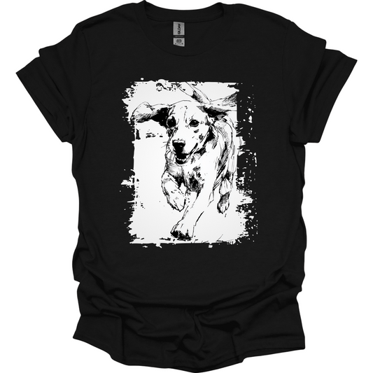 Beagle - Running Dog T-Shirt - Black