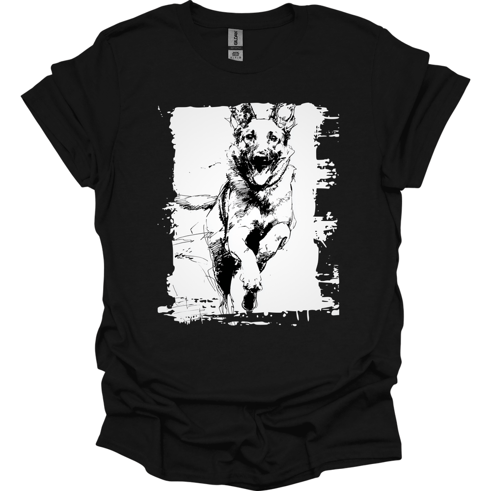 Belgian Malinois - Running Dog T-Shirt - Black