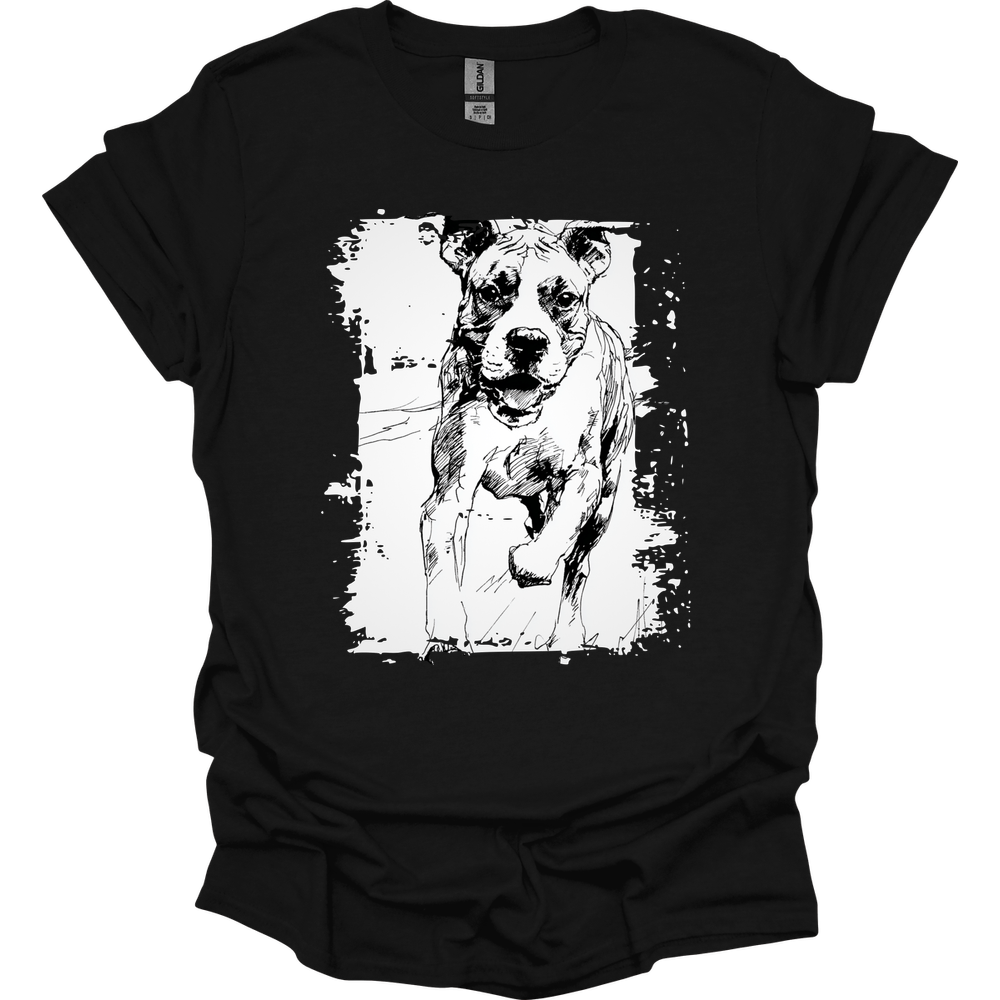 Boxer - Running Dog T-Shirt - Black