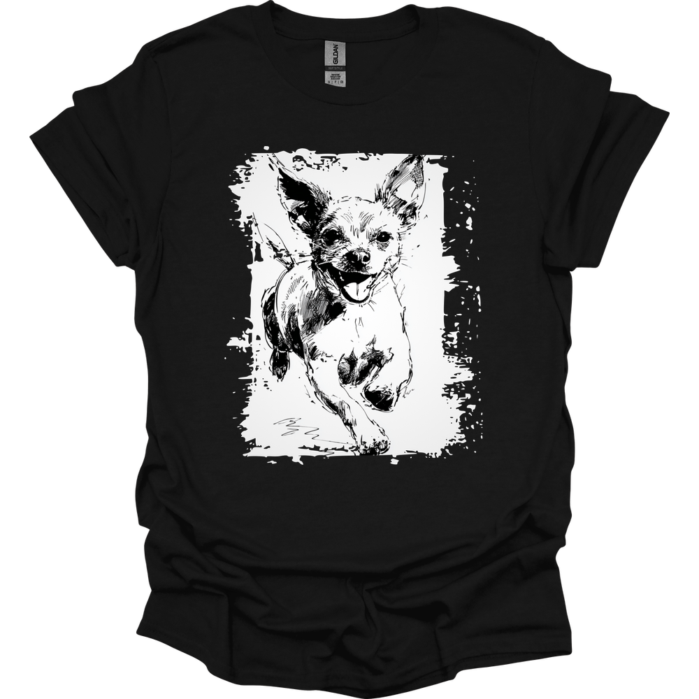 Chihuahua - Running Dog T-Shirt - Black