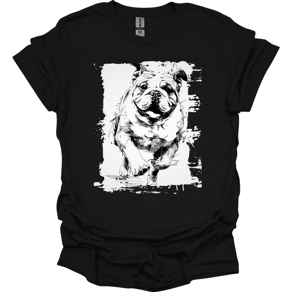Bulldog - Running Dog T-Shirt - Black