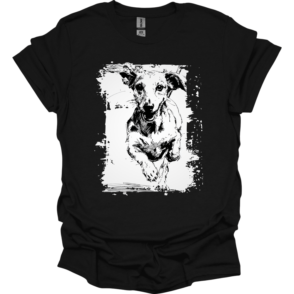 Dachshund - Running Dog T-Shirt - Black