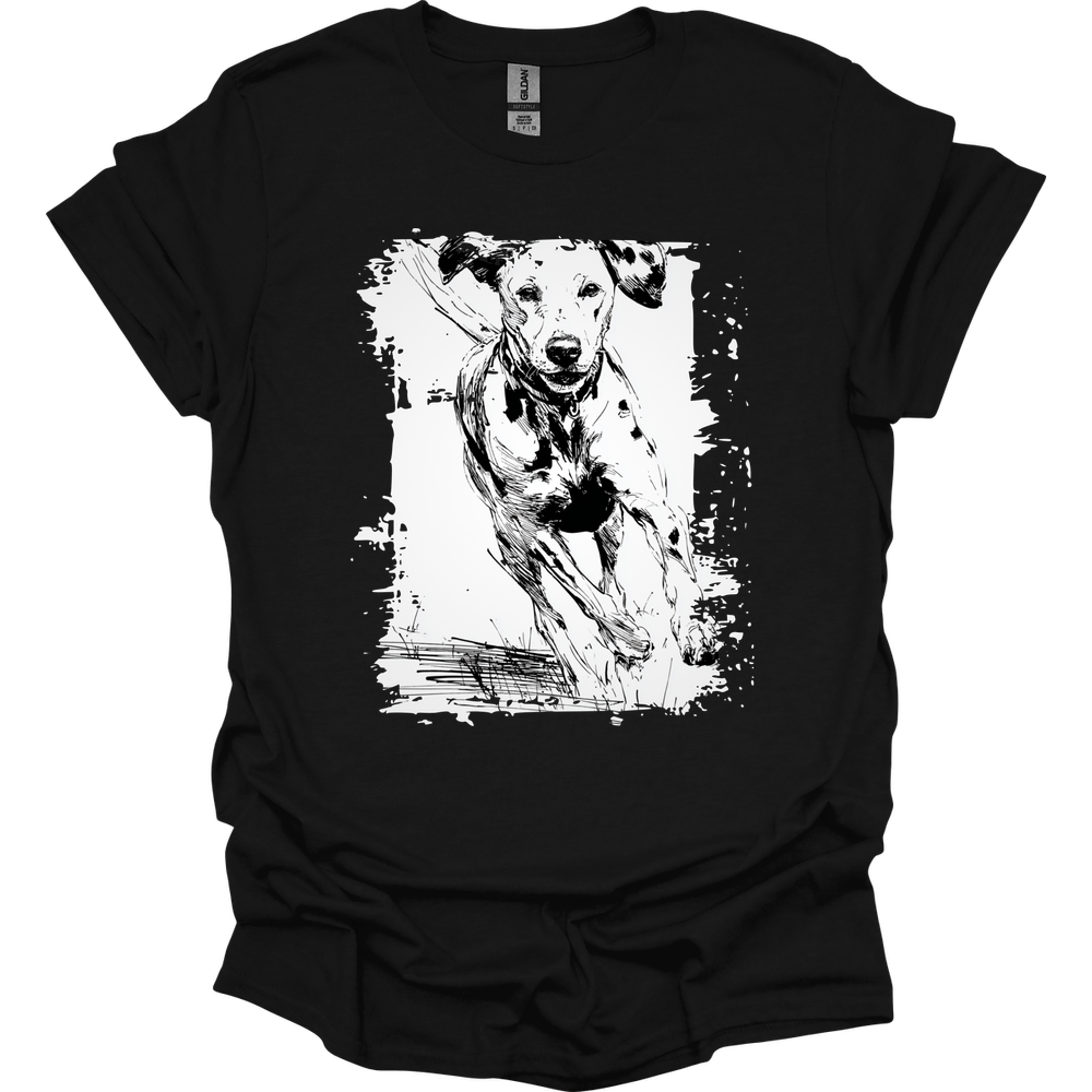 Dalmatian - Running Dog T-Shirt - Black