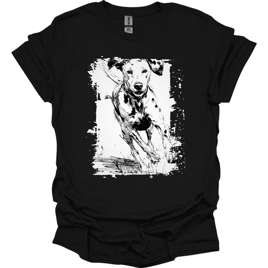 Dalmatian - Running Dog T-Shirt - Black