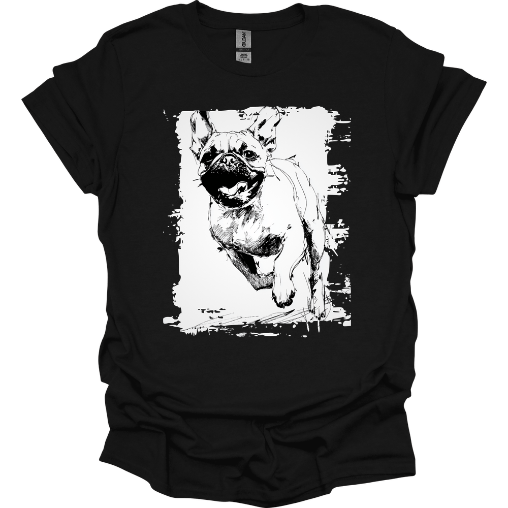 Pug - Running Dog T-Shirt - Black