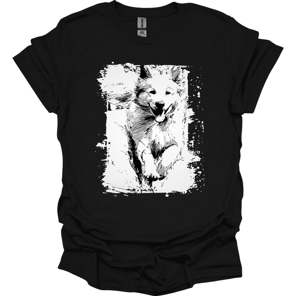 Samoyed - Running Dog T-Shirt - Black