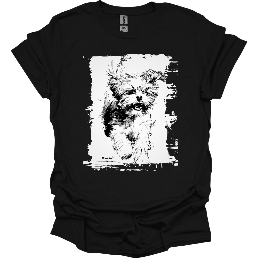 Shih Tzu - Running Dog T-Shirt - Black