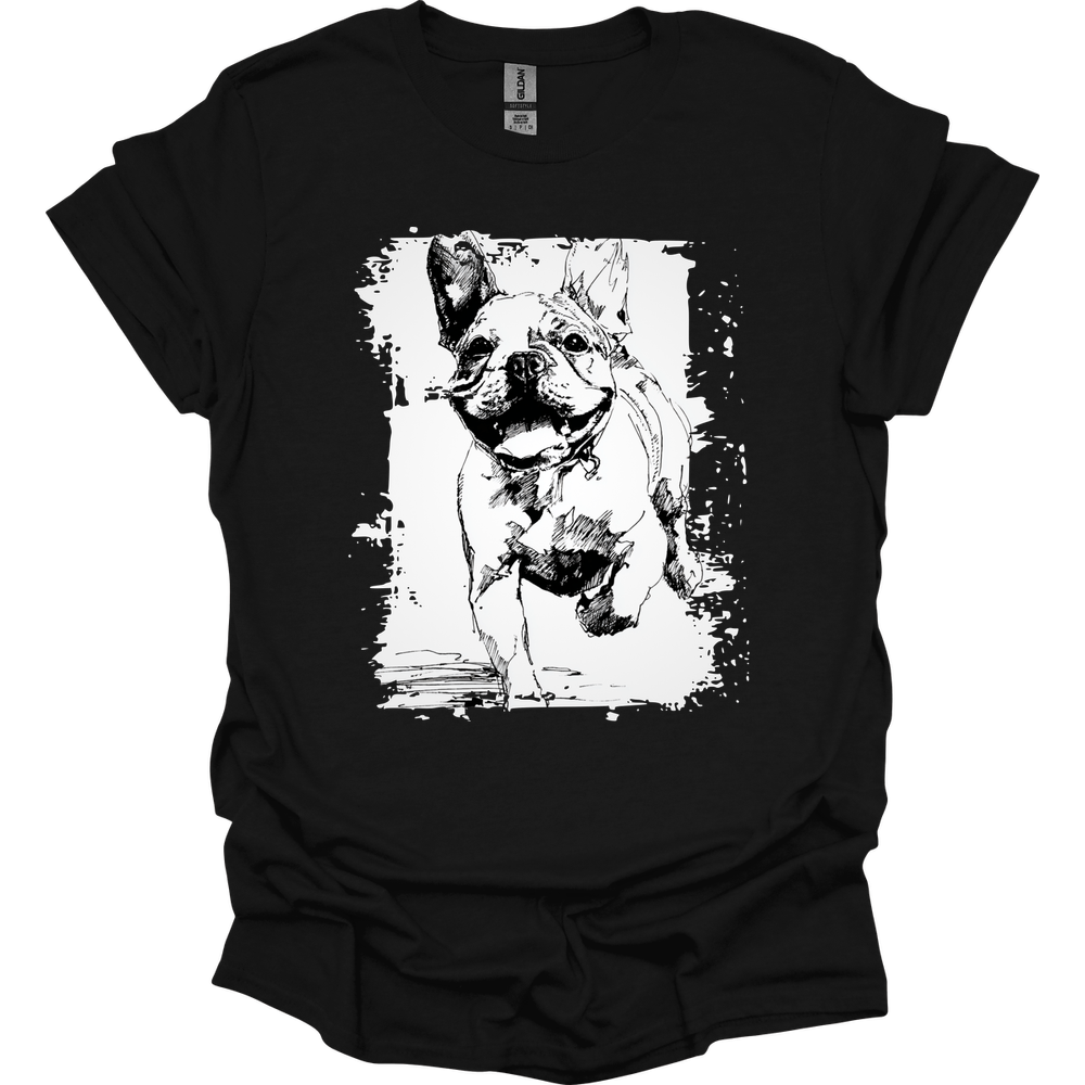 French Bulldog - Running Dog T-Shirt - Black
