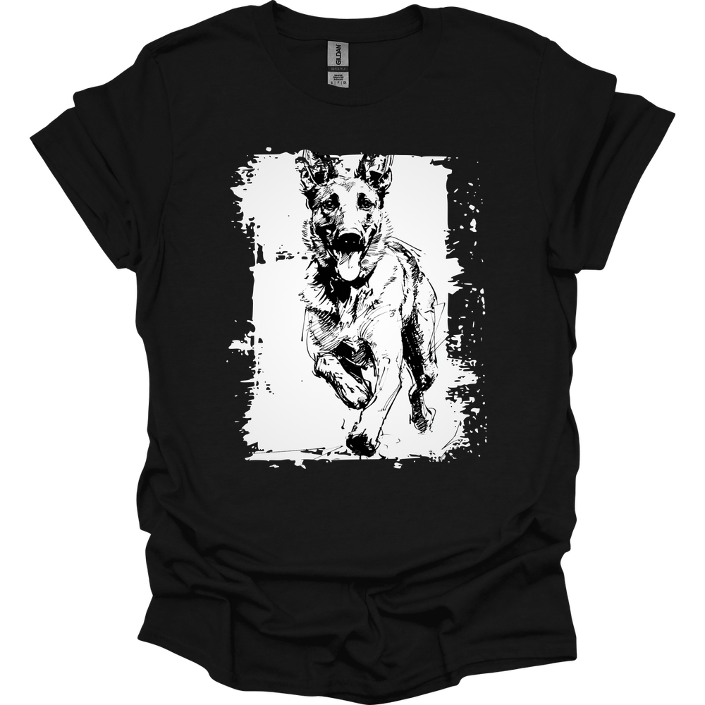 Dutch Shepherd - Running Dog T-Shirt - Black