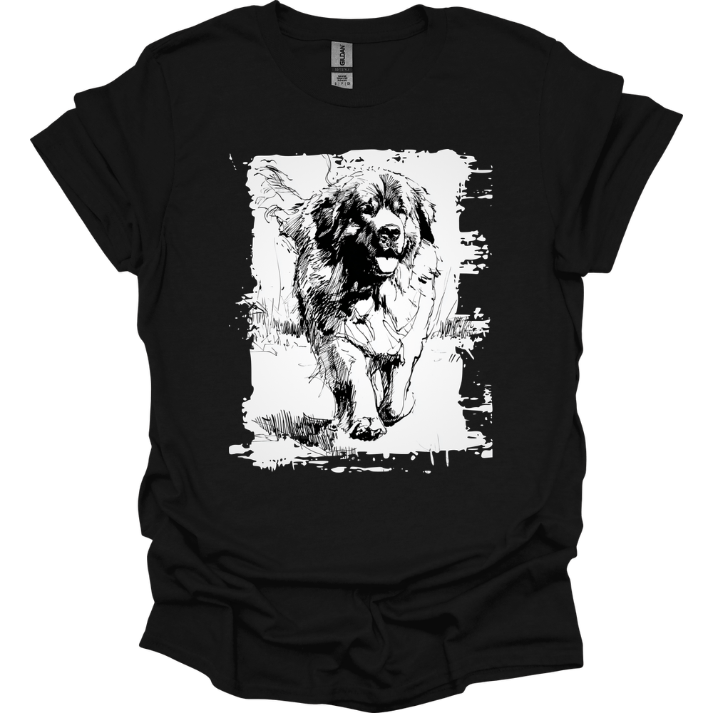 Newfoundland - Running Dog T-Shirt - Black