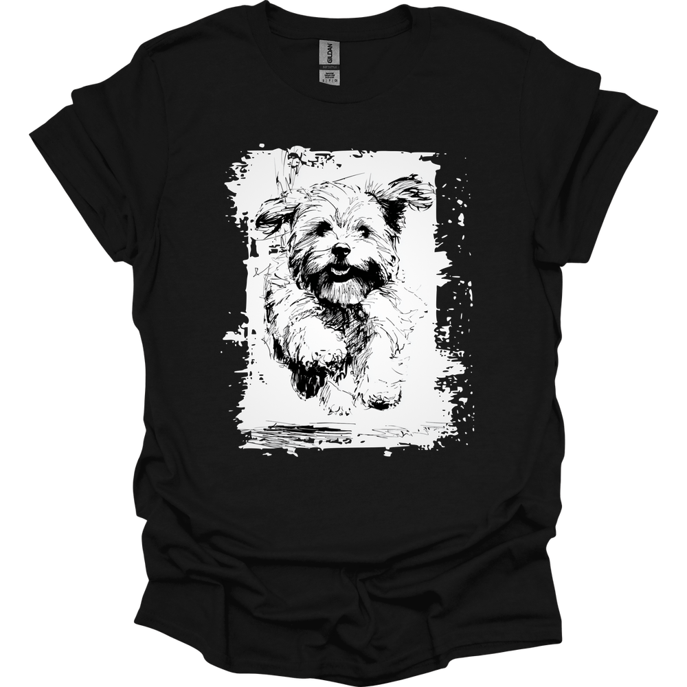 Havanese - Running Dog T-Shirt - Black