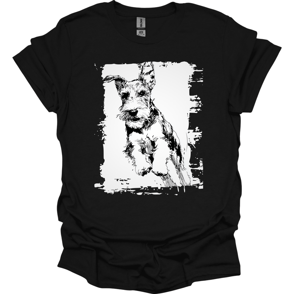 Kerry Blue Terrier - Running Dog T-Shirt - Black