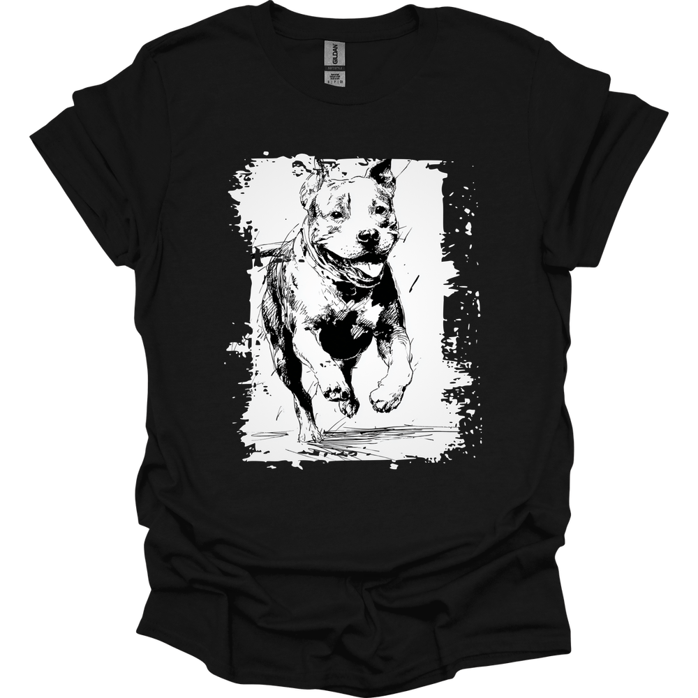 Pitbull - Running Dog T-Shirt - Black