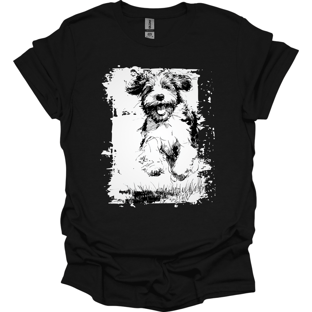 Portuguese Water Dog - Running Dog T-Shirt - Black