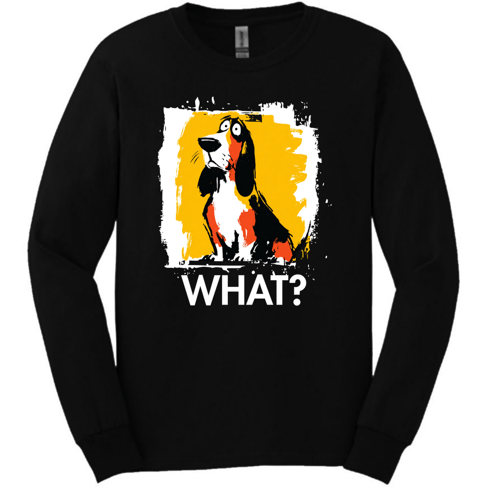 Basset Hound - What Dog Long Sleeve Tee - Black
