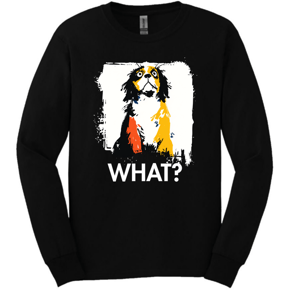 Cavalier King Charles Spaniel - What Dog Long Sleeve Tee - Black