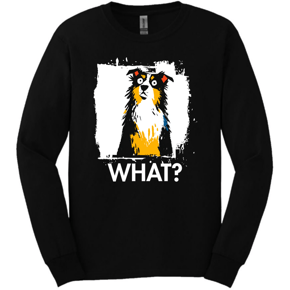 Australian Shepherd - What Dog Long Sleeve Tee - Black