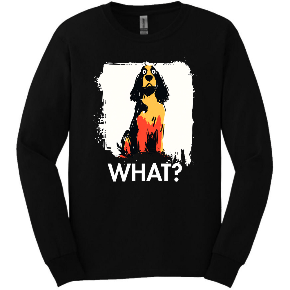 Cocker Spaniel - What Dog Long Sleeve Tee - Black