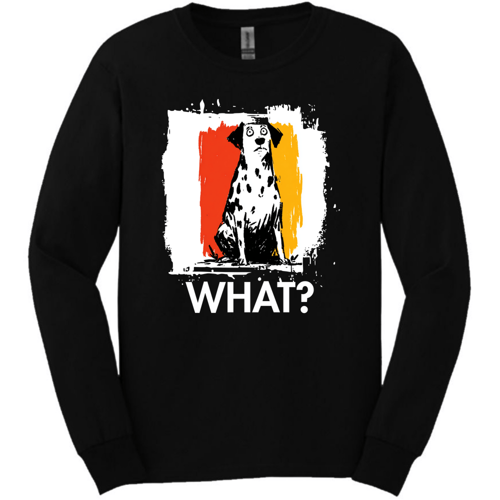 Dalmatian - What Dog Long Sleeve Tee - Black