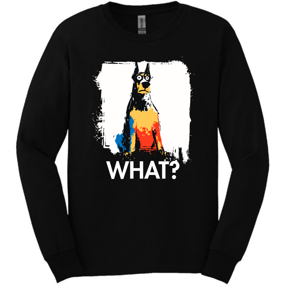 Doberman - What Dog Long Sleeve Tee - Black