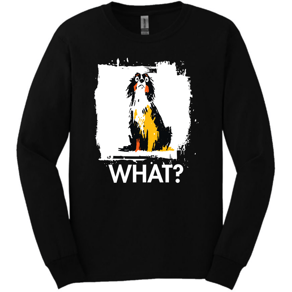 English Springer Spaniel - What Dog Long Sleeve Tee - Black