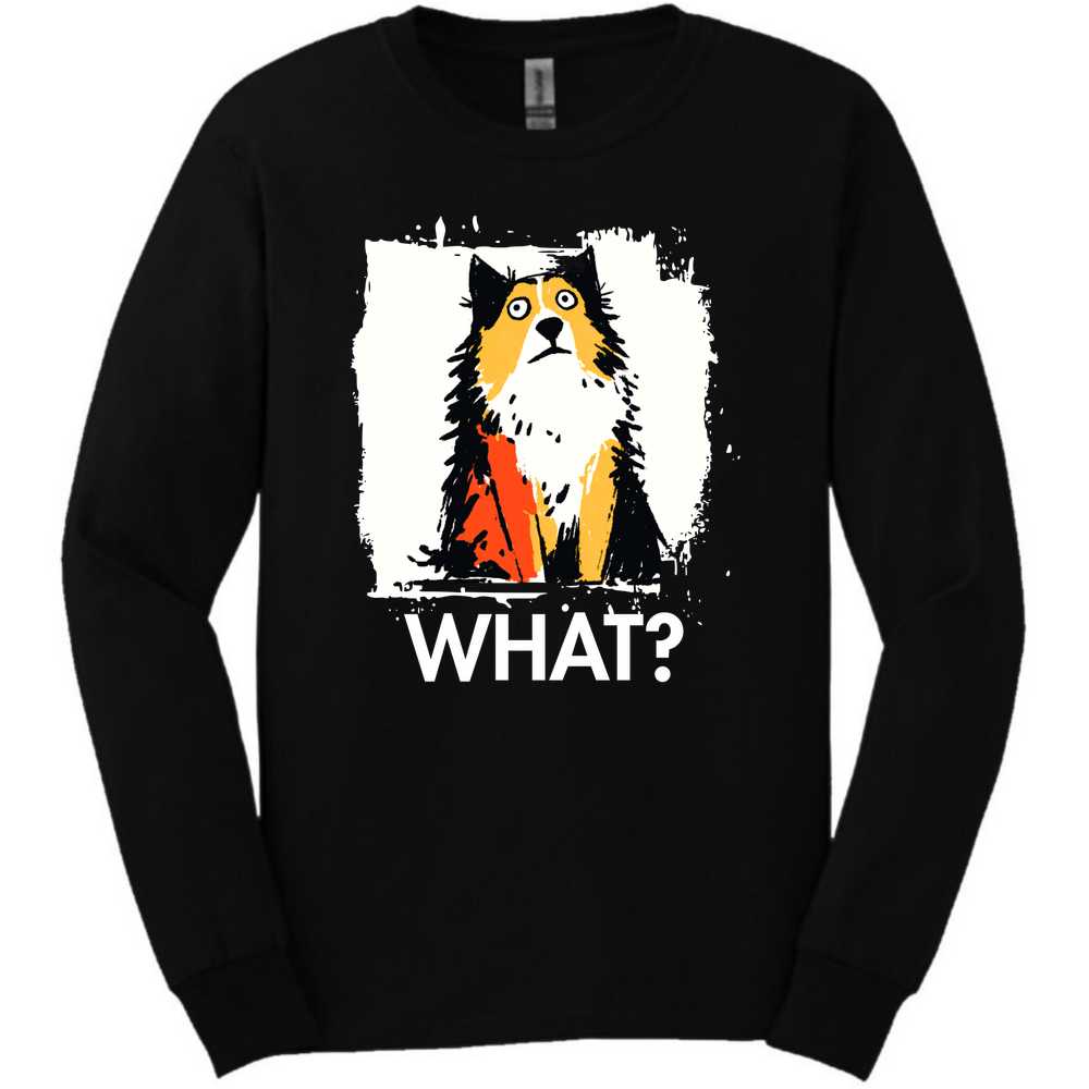 Shetland Sheepdog - What Dog Long Sleeve Tee - Black