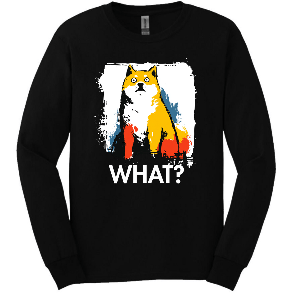 Shiba Inu - What Dog Long Sleeve Tee - Black