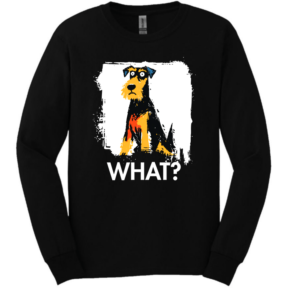 Airedale - What Dog Long Sleeve Tee - Black