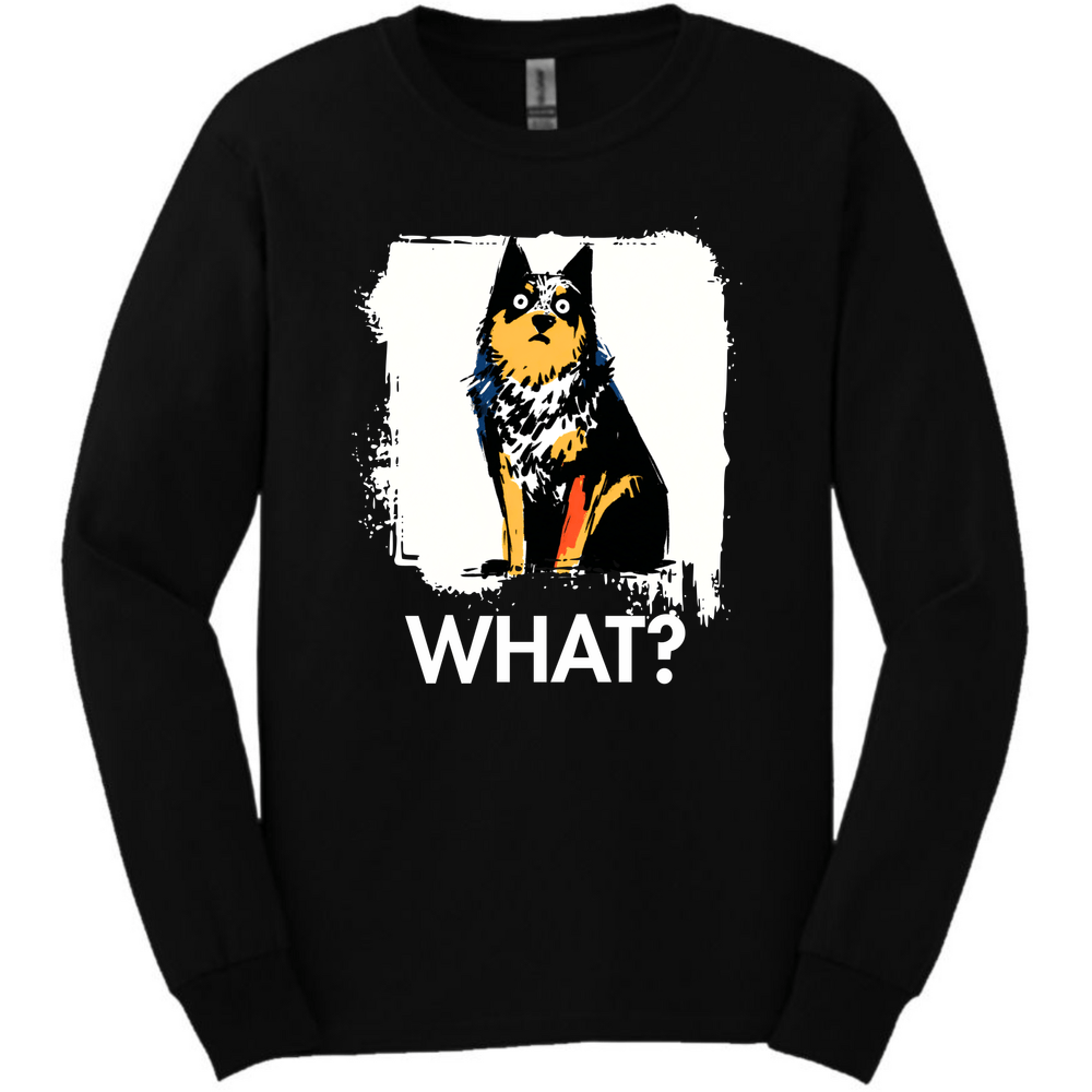 Australian Cattle Dog - What Dog Long Sleeve Tee - Black