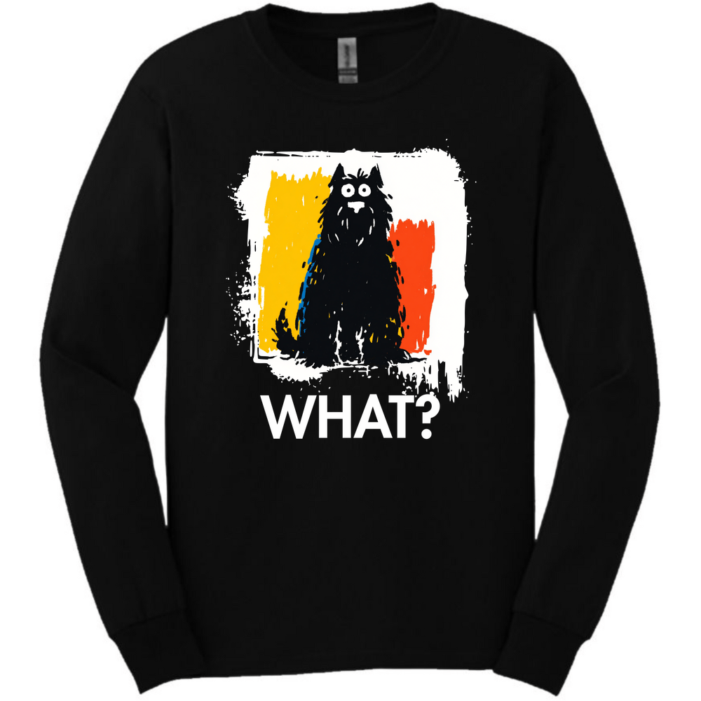 Bouvier Des Flanders - What Dog Long Sleeve Tee - Black