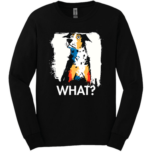 Catahoula Leopard Dog - What Dog Long Sleeve Tee - Black