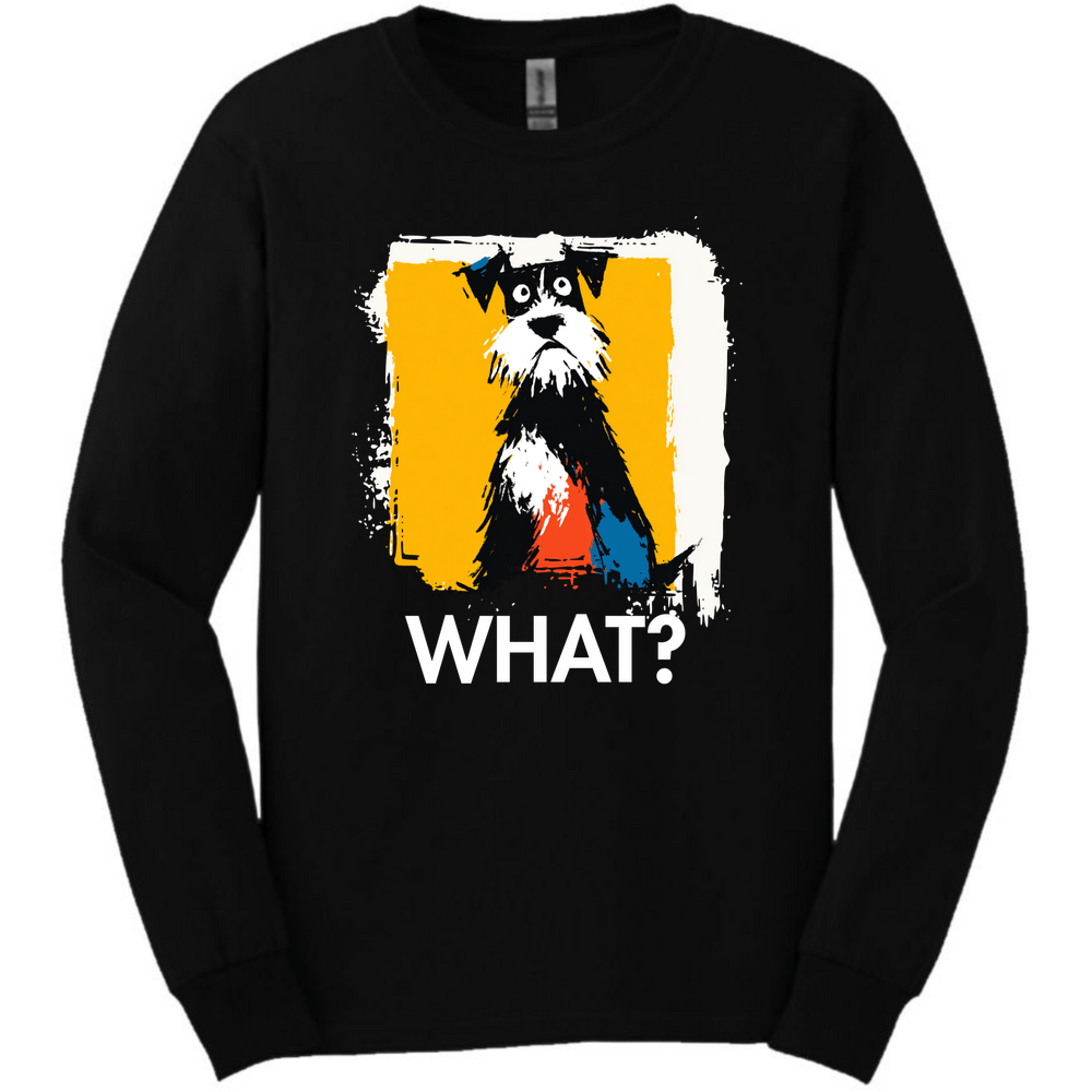 Miniature Schnauzer - What Dog Long Sleeve Tee - Black
