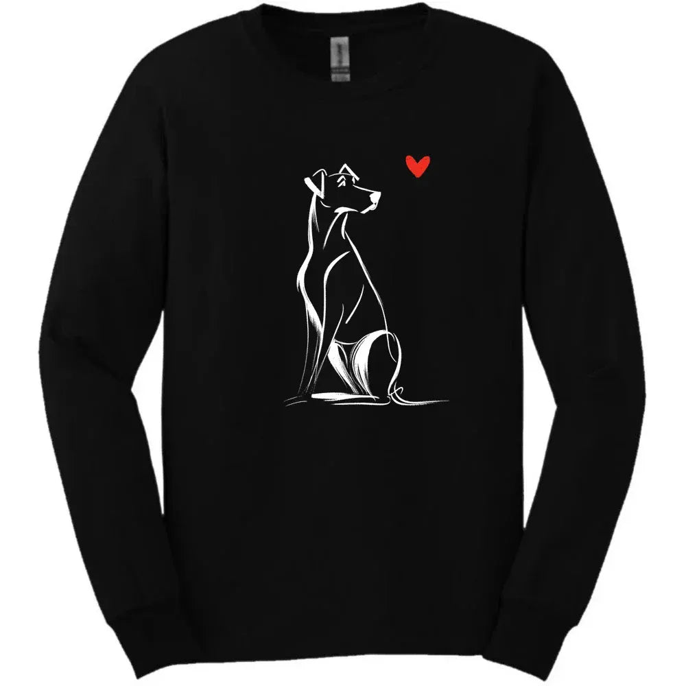 Rhodesian Ridgeback - Sketch Dog Long Sleeve Tee - Black