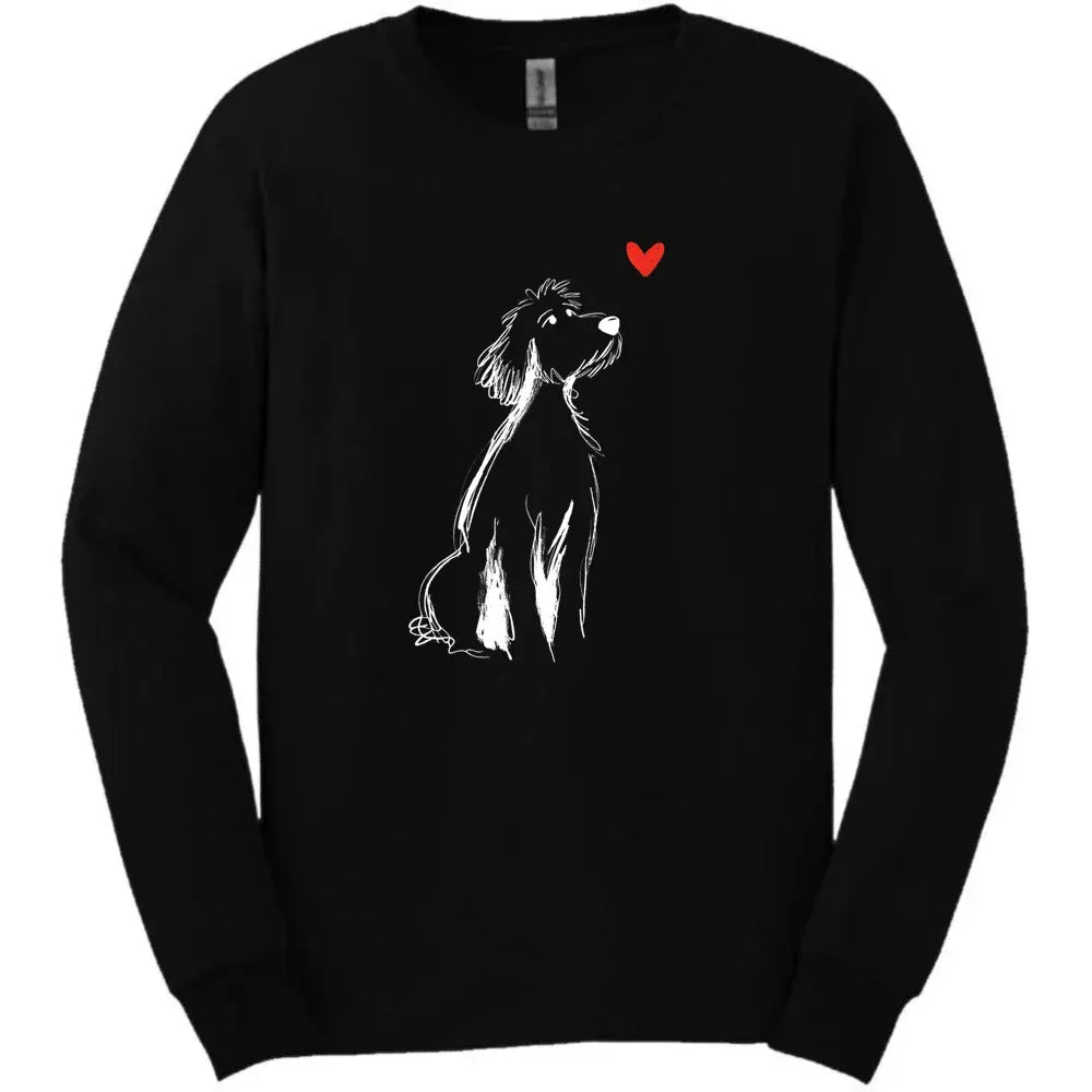 Golden Doodle - Sketch Dog Long Sleeve Tee - Black