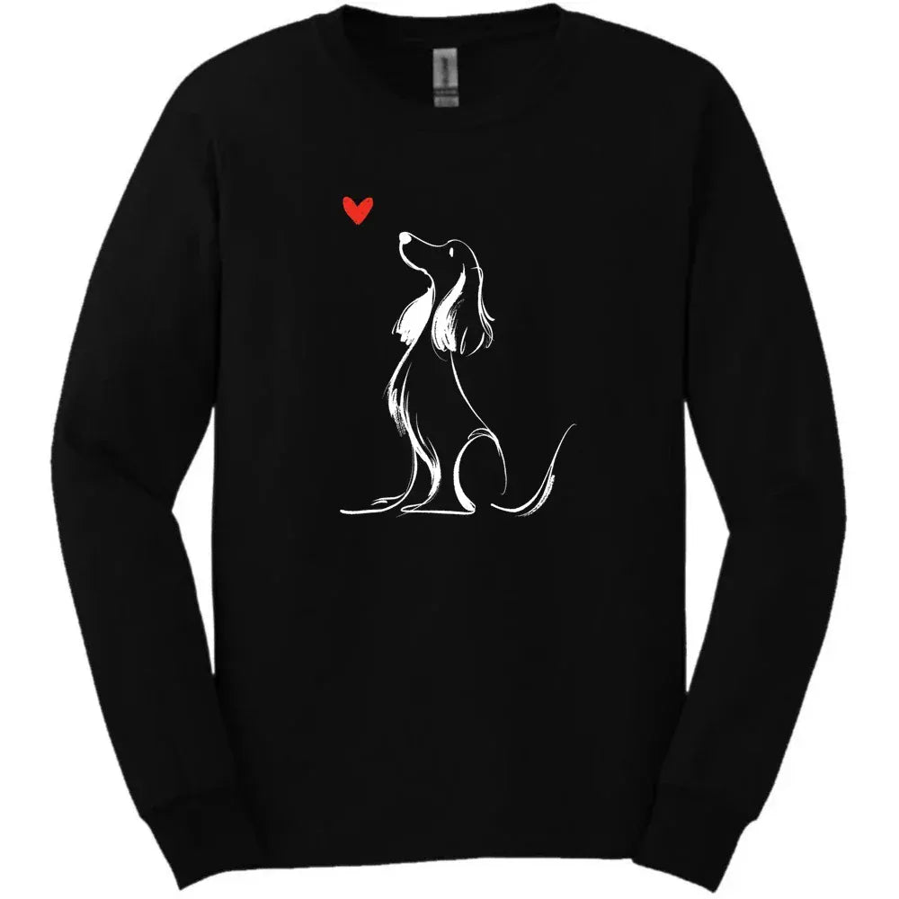 Cocker Spaniel - Sketch Dog Long Sleeve Tee - Black