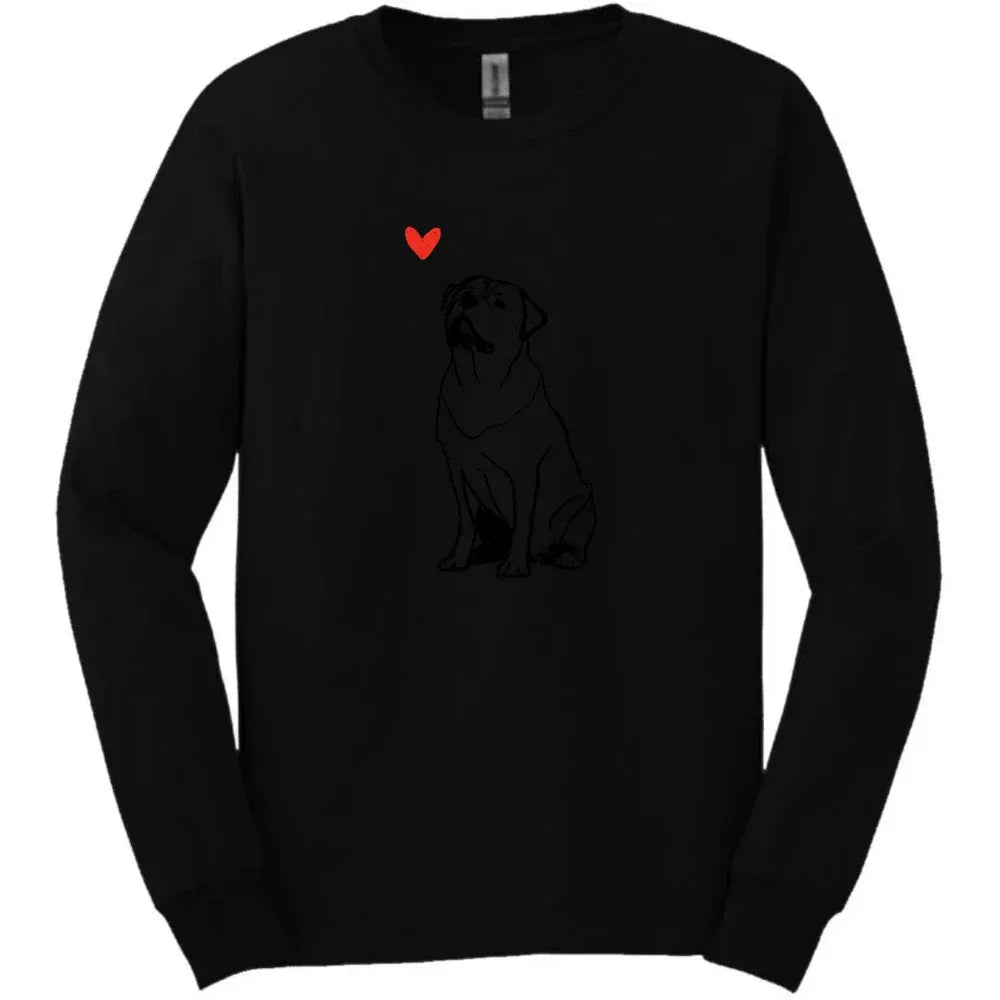 Rottweiler - Sketch Dog Long Sleeve Tee - Black