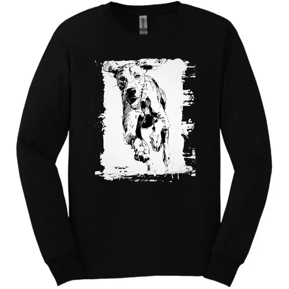 Bracco Italiano - Running Dog Long Sleeve Tee - Black