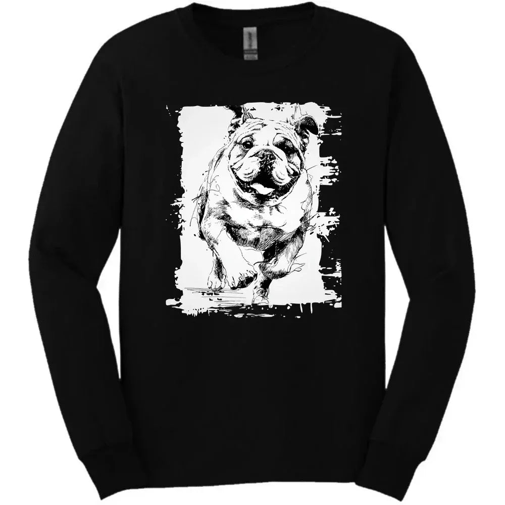 Bulldog - Running Dog Long Sleeve Tee - Black