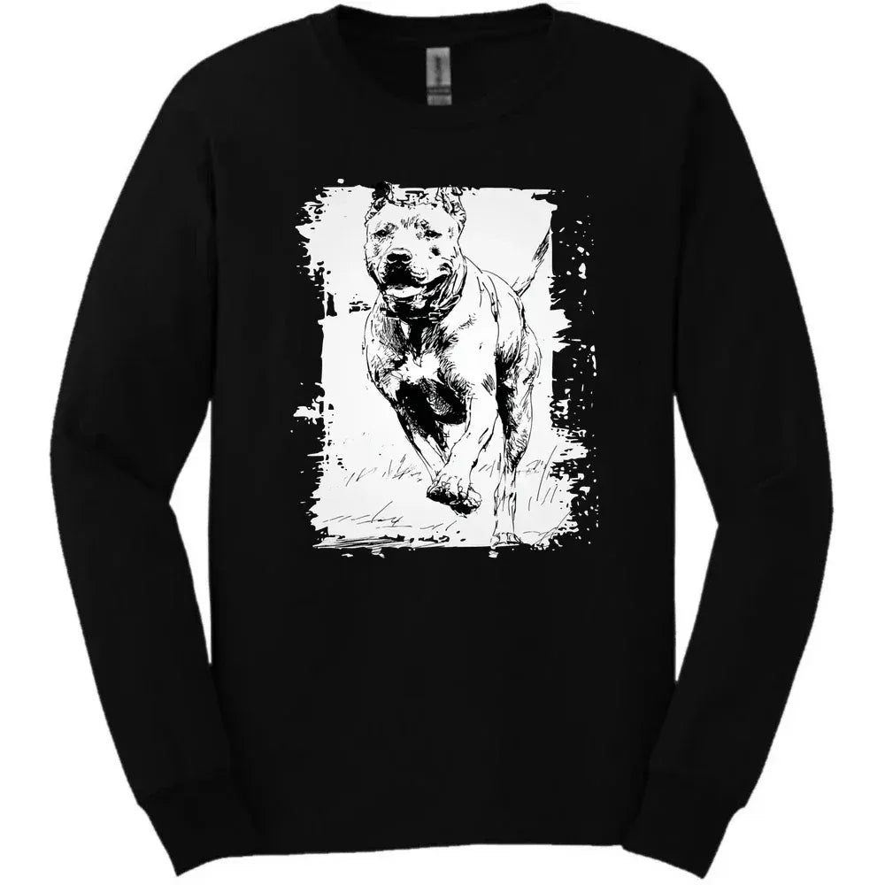 Cane Corso - Running Dog Long Sleeve Tee - Black