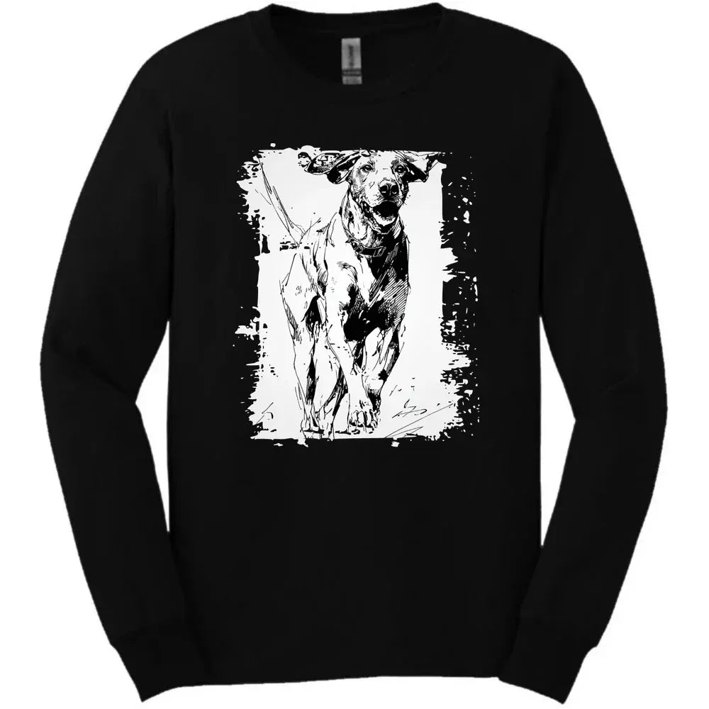 German Shorthaired Pointer - Running Dog Long Sleeve Tee - Black