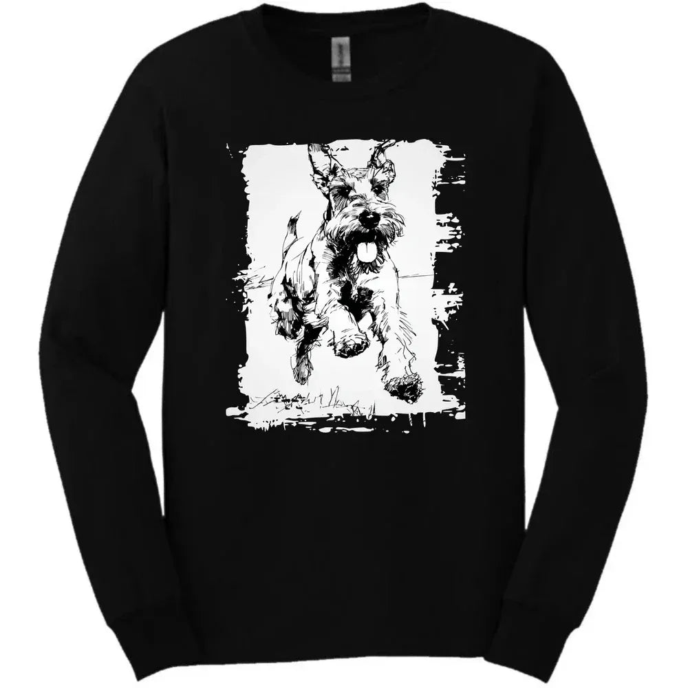 Giant Schnauzer - Running Dog Long Sleeve Tee - Black