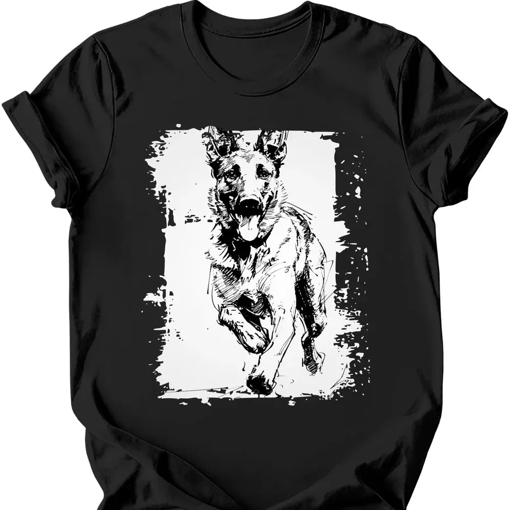 Dutch Shepherd - Running Dog T-Shirt - Black